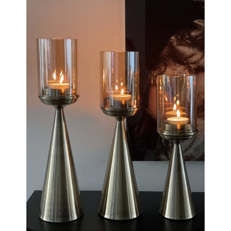 KANDELAAR | GLAS | GOUD-M-hoog-45cm