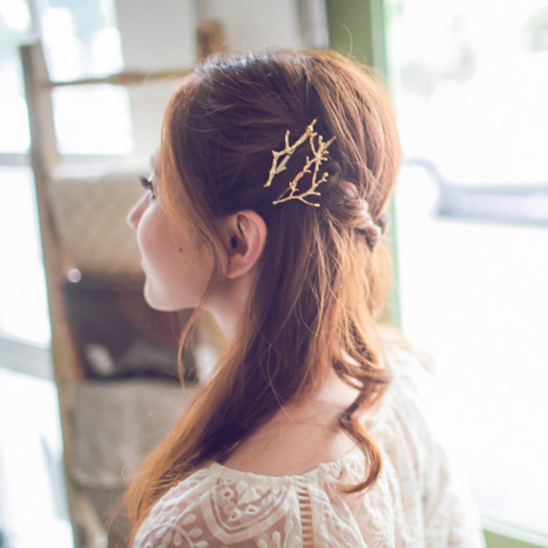 Vintage look boomtak haarspeldjes