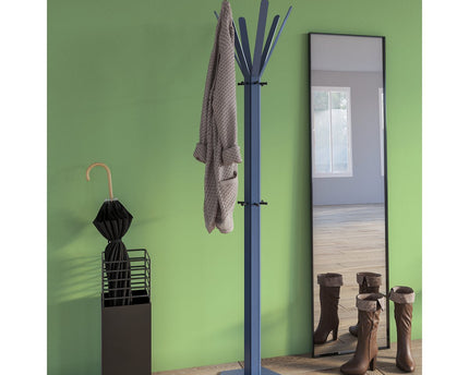 Gorillz Molto - Industrieel - Staande Kapstok - 14 Kapstokhaken - Blauw - Metaal