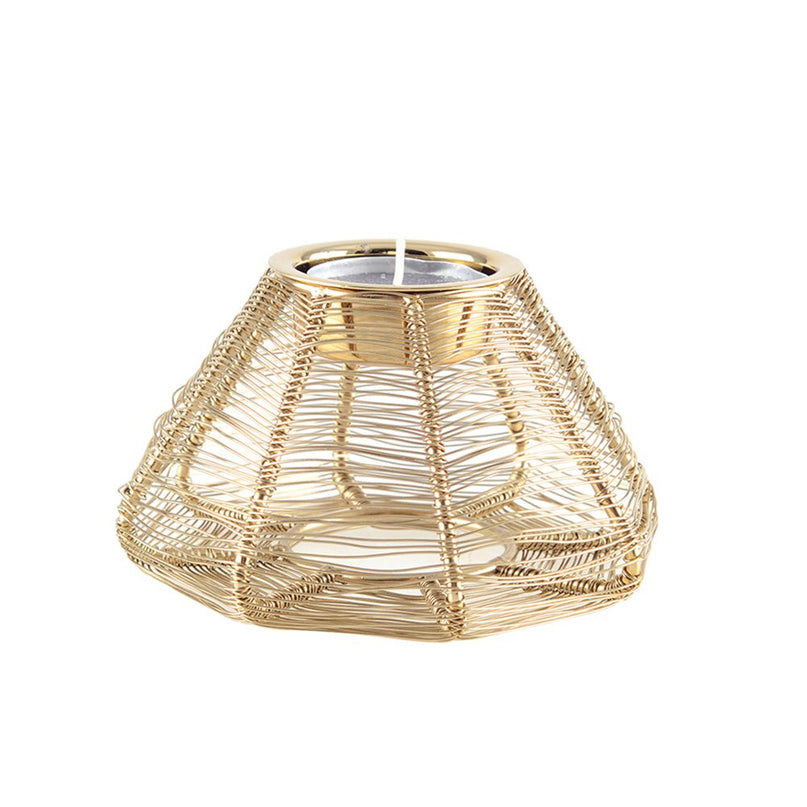 Conical Candlestick Gilded Dire 11x11x6cm