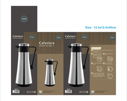 Roestvrij en zwart isotherme koffiezetapparaat 1L