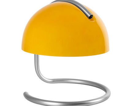 Tafellamp "Burano" geel, ca. 25 cm hoog, Ø 23,5 cm, gemaakt van chroom -gekleurd metaal en geel glas, E27.