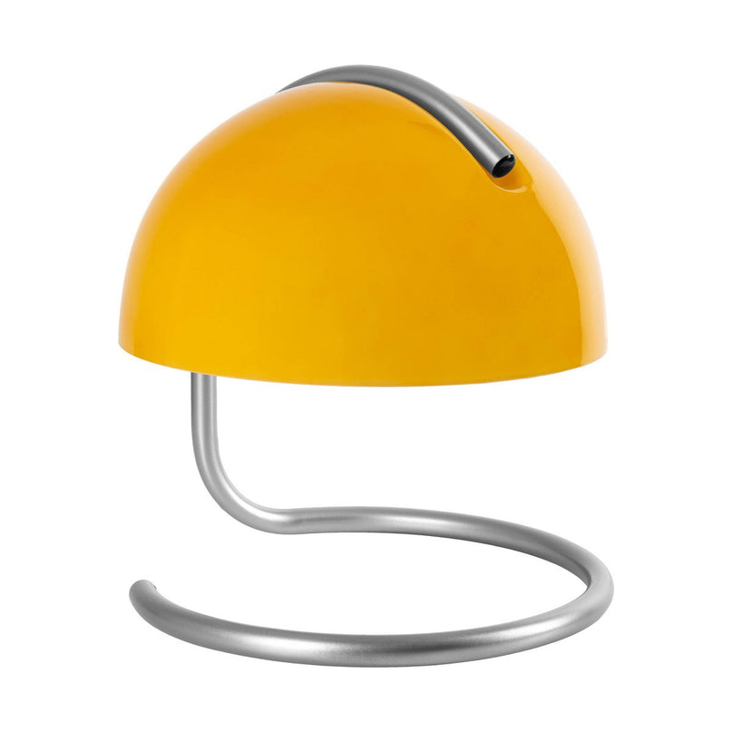 Tafellamp "Burano" geel, ca. 25 cm hoog, Ø 23,5 cm, gemaakt van chroom -gekleurd metaal en geel glas, E27.
