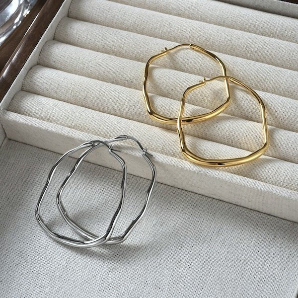 Japanse stijl minimalistische artistieke hoepel oorbellen