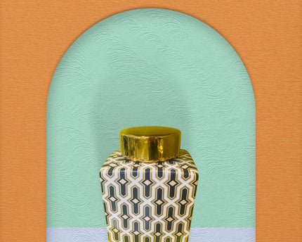 Zwart gouden pot (klein formaat: H21* B*14 D*14)