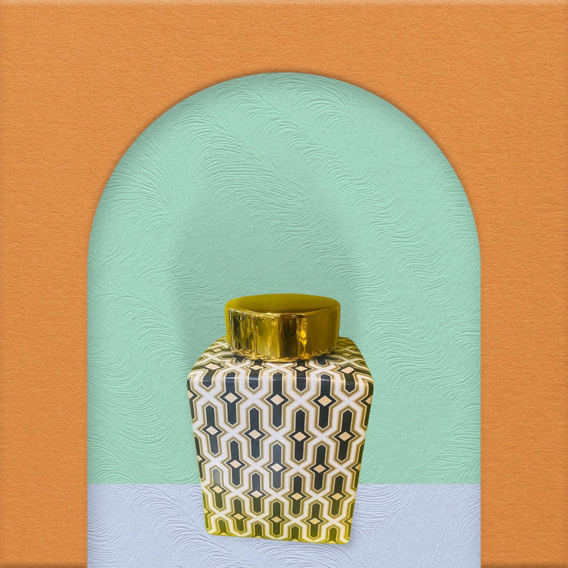 Zwart gouden pot (klein formaat: H21* B*14 D*14)