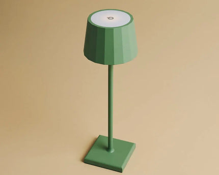Wouter salie groen oplaadbare tafellamp-draadloos opladen, dimable, 120 uur batterijduur