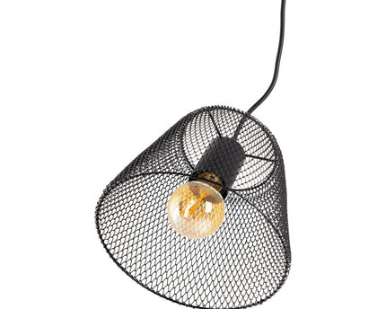 Hanger Lamp "Korie", metalen hanglamp in het zwart, met E27 -aansluiting, Ø20cm, voor woonkamer en kantoor.