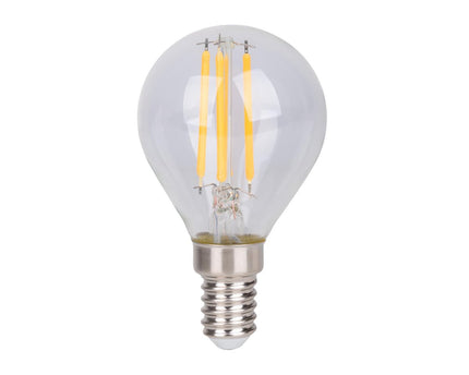 6-set LED-filamentlamp met E14 versie 4 watt, gemaakt van metaal en glas, helder