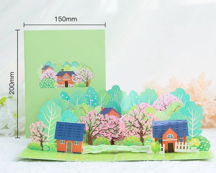 3D Card-vier seizoenen verjaardagskaart