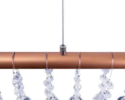 Led hanglamp "nobilis" lengte ongeveer 100 cm, gemaakt van metaal en plastic in goud, met stevig geïnstalleerde LED's, verlichting voor woonkamer, eetkamer of kantoor