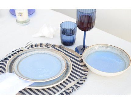 Blue Porselein Dessert Plate 21.5x21.5x1.4cm