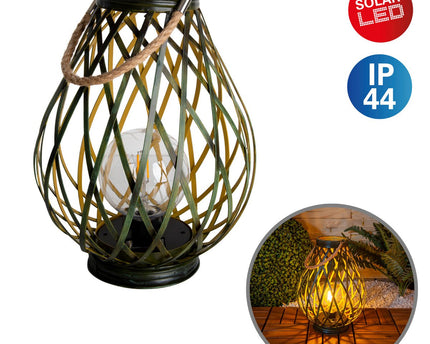 LED decoratief zonnelamp "Baluba" - Buiten metaal en plastic in goud met stevig geïntegreerde LED's