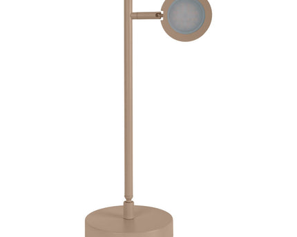 LED Draadloos tafellicht "Lupa", 45 cm hoog, gemaakt van gelakte aluminium (matte amandelen, pantone 481 c) en wit plastic, LED geïntegreerde, dimbare, aanraaksensor.