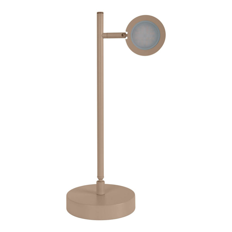 LED Draadloos tafellicht "Lupa", 45 cm hoog, gemaakt van gelakte aluminium (matte amandelen, pantone 481 c) en wit plastic, LED geïntegreerde, dimbare, aanraaksensor.