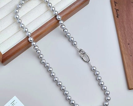 Tijdloze grijze parel kralen ketting