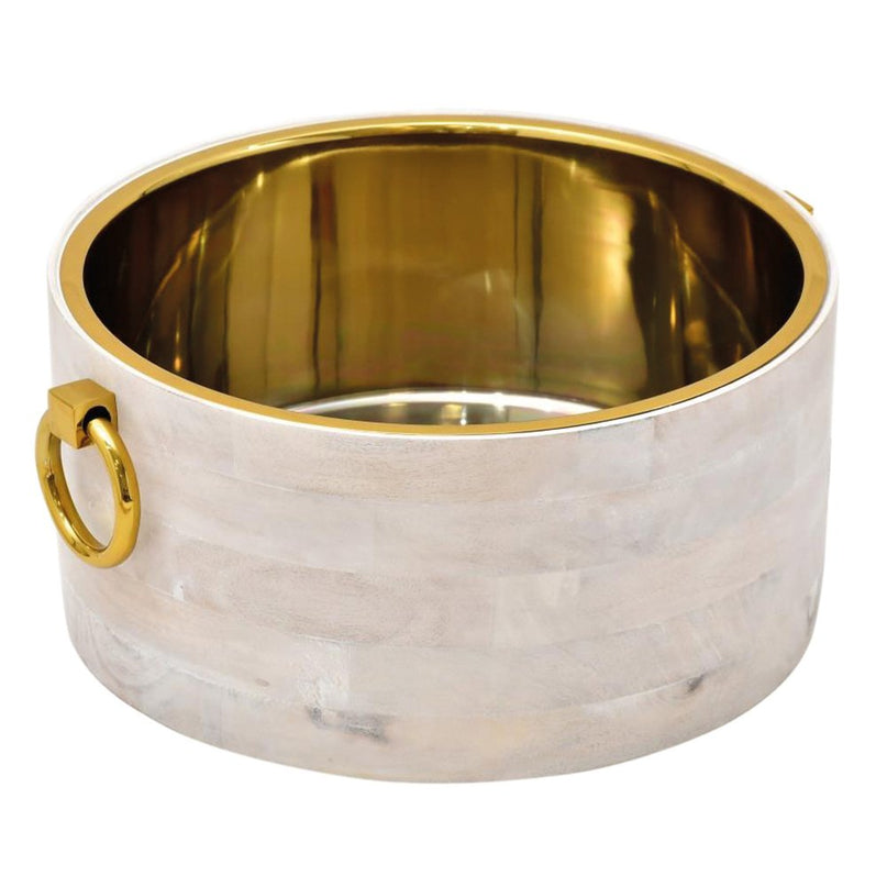 Wit hout hout champagne emmer 42x46x20cm
