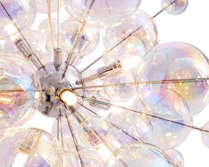 Hanger lamp "explosie" gemaakt van metaal- en irisglas, G9 -frames, hangende lamp voor eetkamer, woonkamer, hal of kantoor, Øca. 65 cm
