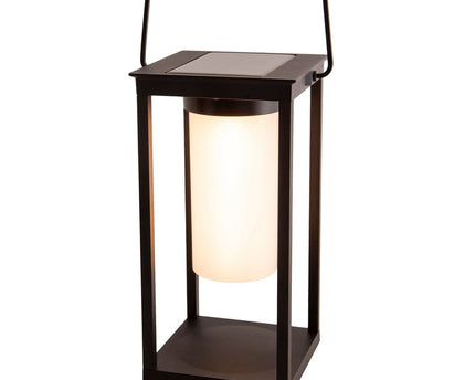 LED -camping/plintlamp H: 28 cm, voor buiten, plintlamp - metaal en plastic in het zwart, met geïntegreerde LED