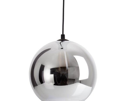 Hanglamp "vaso", kogellampglas, hangende lamp, metaal en rookglas in antraciet, E27 -aansluiting, voor eetkamer, woonkamer, gang of kantoor, met een Øvon 25 cm