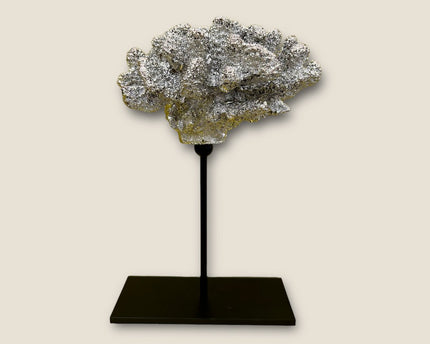 Coral collectie met metalen standaard ( champagnekleur)