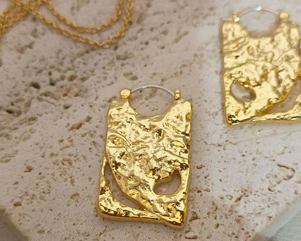 Unieke Board Drop Oorbellen - Goud en Zilver