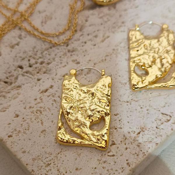 Unieke Board Drop Oorbellen - Goud en Zilver