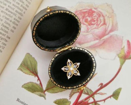 Bauhinia-Sky Blue Topaz Flower Ear studs