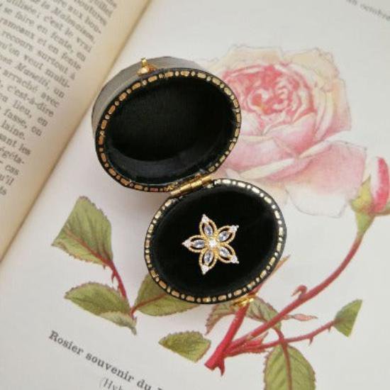 Bauhinia-Sky Blue Topaz Flower Ear studs