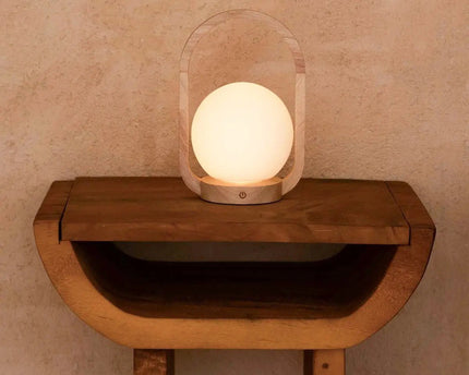 Skye Lichtbruine Houten Snoerloze Lamp | Oplaadbaar en dimbaar ontwerp
