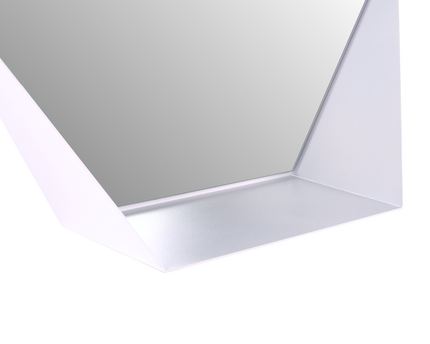 Gorillz Hive Wandspiegel met Plank - Hexagon Spiegel - 60 x 52 cm - Industrieel Wit
