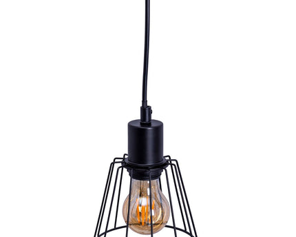 4 hanglamp "Woodland", hanglamp, metaal en hout in zwart en natuurlijke E27 -aansluiting, voor eetkamer, woonkamer, gang of kantoor, 100 cm lang