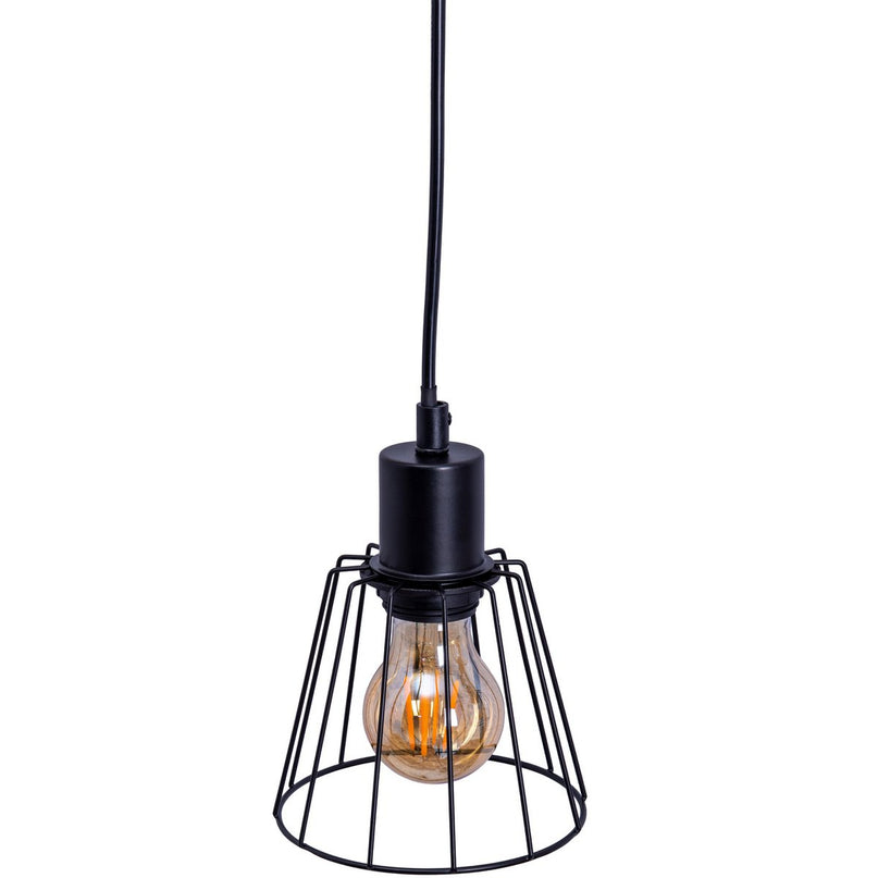 4 hanglamp "Woodland", hanglamp, metaal en hout in zwart en natuurlijke E27 -aansluiting, voor eetkamer, woonkamer, gang of kantoor, 100 cm lang