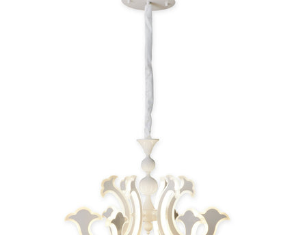 Led Crown "Ludwig" wit Ø 66 cm, met stevig geïnstalleerde LED's, metaal in wit