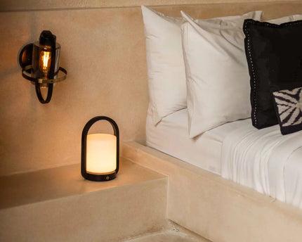 George donkerbruine houten lamp – oplaadbaar, dimbaar en draagbaar