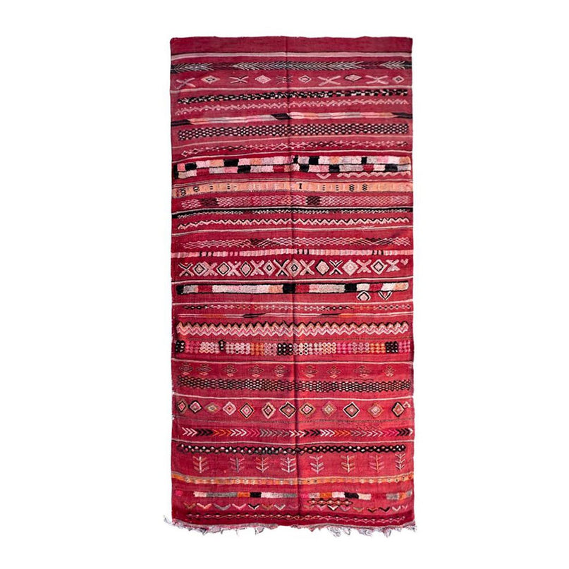 Zuiver wollen Marokkaans Kelim Berber tapijt 169 x 364 cm