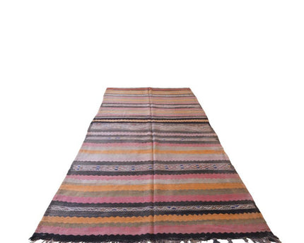 Zuiver wollen Marokkaans Kelim Berber tapijt 173 x 370 cm