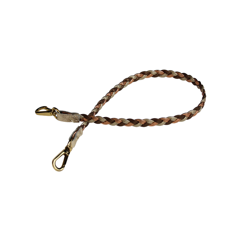 Dubbele karabijnhaak / Zilver-koper-gouden vlecht