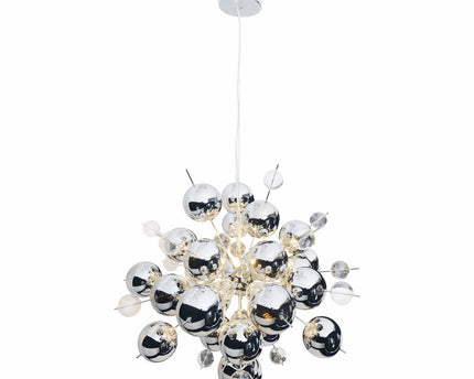 Hanger lamp "explosie" chroom gemaakt van metaal en glas, G9 -versies, hangende lamp voor eetkamer, woonkamer, gang of kantoor, Øca. 65 cm