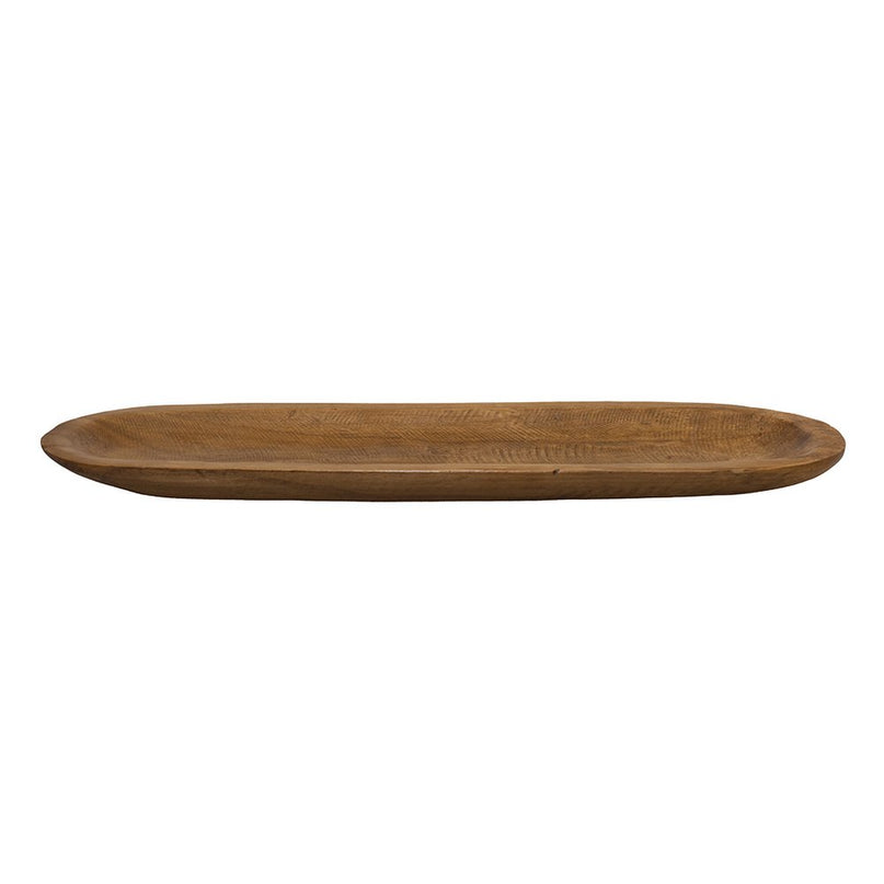Lang houten ovale decoratieve lade 50x13x3cm