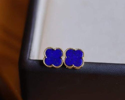 Minimalistische Lapis Lazuli Lucky Clover Ear Studs