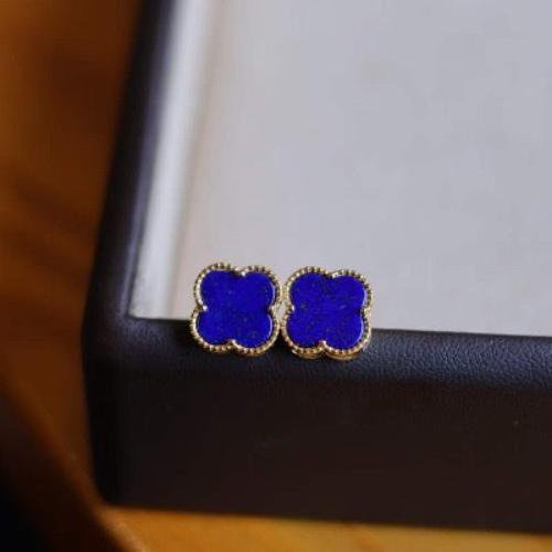 Minimalistische Lapis Lazuli Lucky Clover Ear Studs
