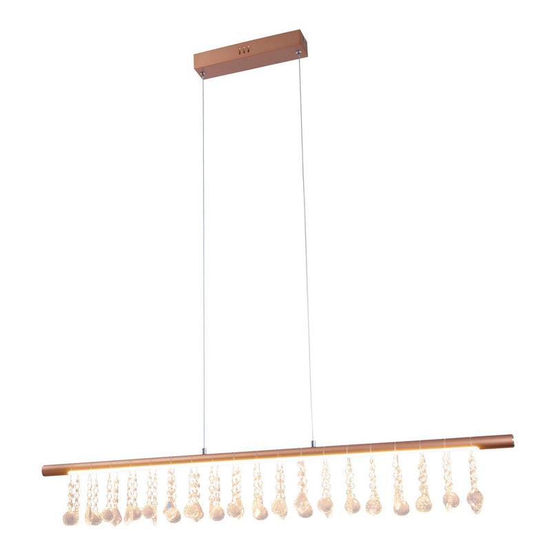 Led hanglamp "nobilis" lengte ongeveer 100 cm, gemaakt van metaal en plastic in goud, met stevig geïnstalleerde LED's, verlichting voor woonkamer, eetkamer of kantoor