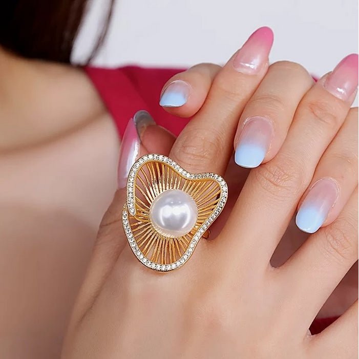 Lotus Design Sparkling Pearl -oorbellen N Ringen