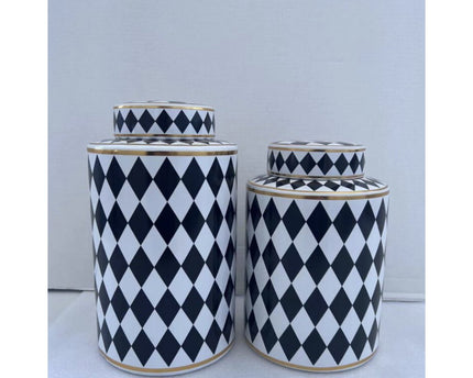 Voorraadpot met diamantdeksel (groot formaat)