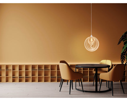 Hanger lamp "Armella" Ø 40 cm, 1x E27 (niet inbegrepen) gemaakt van hout en plastic, voor eetkamers, woonkamer, kantoor, kinderkamer