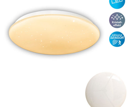 LED -plafondlamp "tempe" met kristaleffect en bewegingsdetector