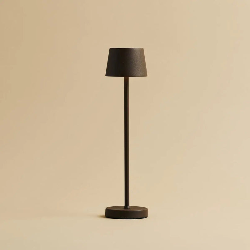 Vondel Mocha Brown oplaadbare en draadloze lamp perfect voor horeca -industrie - draadloos oplaadbaar via laadstation