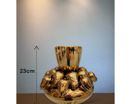 Hand Made Golden Strawberry size:22*23 Hoog