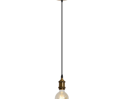 Schroeflaag Pendula textiel "Alfa", gemaakt van metaal- en textielkabel, messing, E27 -versie, verlichting voor woonkamer en kantoor
